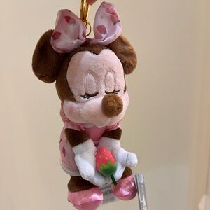 Disney Tokyo Minnie Mouse Strawberry Keychain NWT